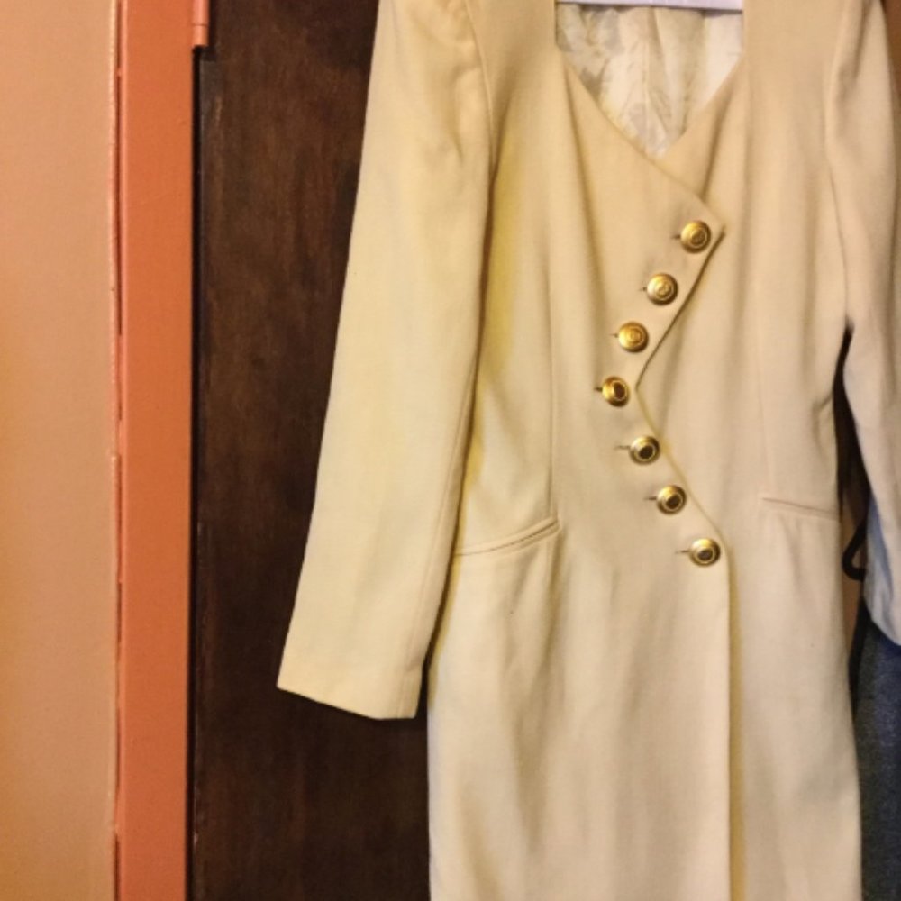 Off white wool dress